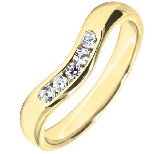 4mm Shaped Wedding Ring - 0.19ct Diamond | W261